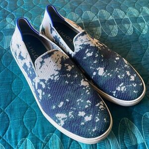 Rothy’s The Original Slip On Sneakers in Sea Green/Tie Dye, size 12